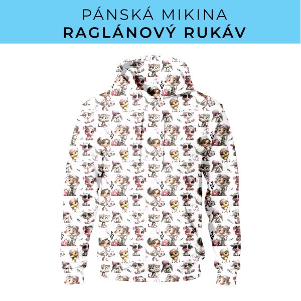 PÁNSKÝ střih - mikina raglan ZÁKLADNÍ s kapucí