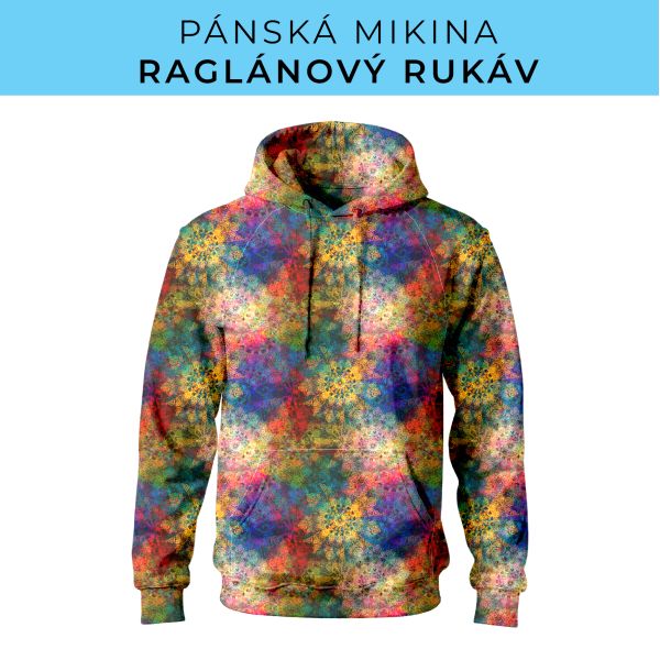 PÁNSKÝ střih - mikina raglan ZÁKLADNÍ s kapucí