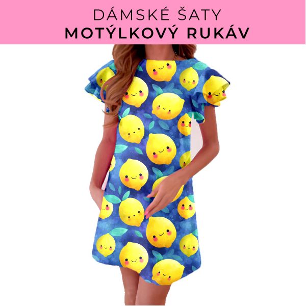 DÁMSKÝ střih - šaty s motýlkovým rukávem