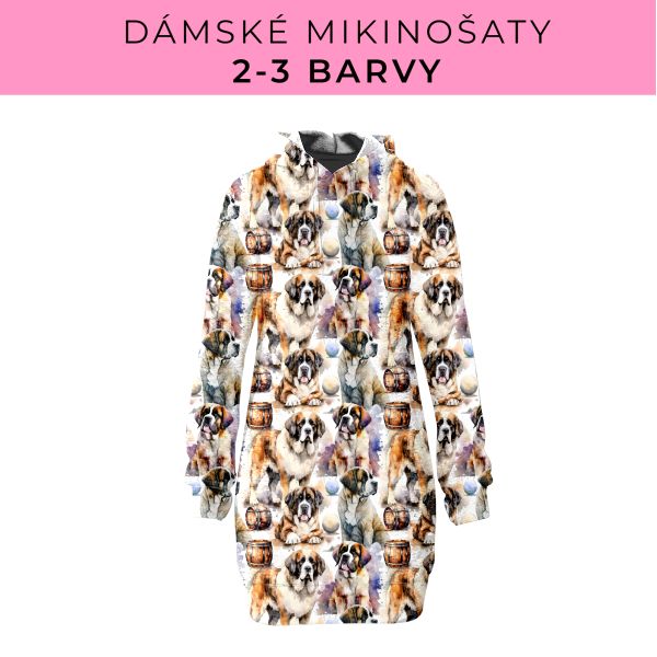 DÁMSKÝ střih - Mikinošaty 2-3 barvy
