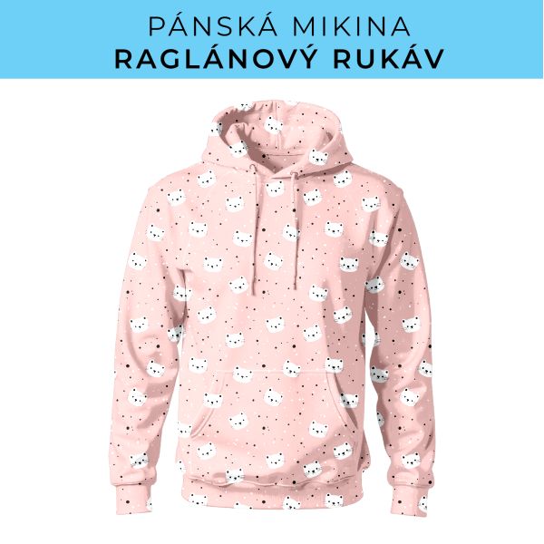 PÁNSKÝ střih - mikina raglan ZÁKLADNÍ s kapucí