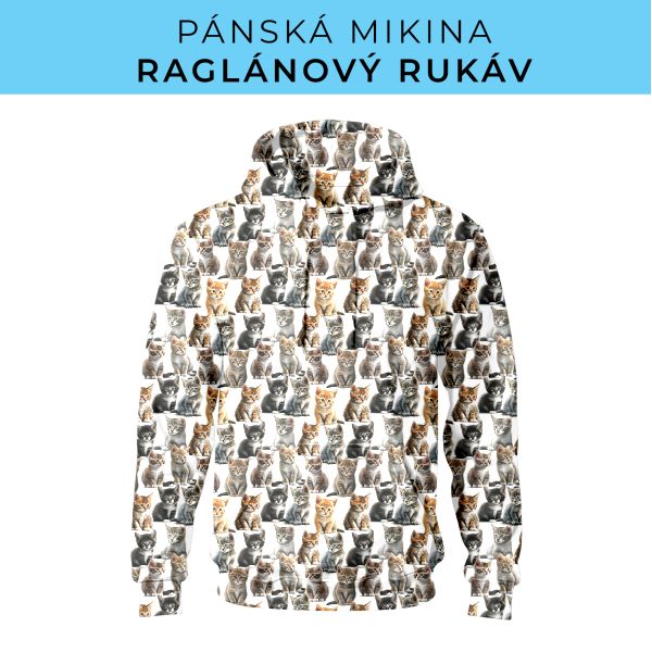 PÁNSKÝ střih - mikina raglan ZÁKLADNÍ s kapucí