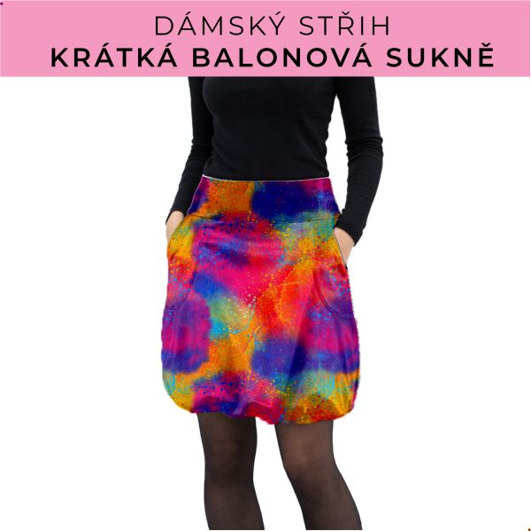Dámský střih - balonová krátká sukně