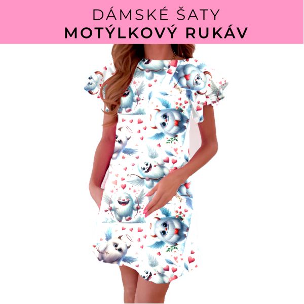 DÁMSKÝ střih - šaty s motýlkovým rukávem