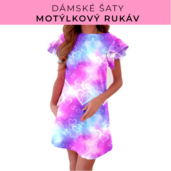 DÁMSKÝ střih - šaty s motýlkovým rukávem