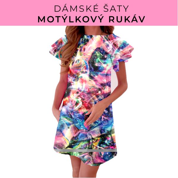 DÁMSKÝ střih - šaty s motýlkovým rukávem