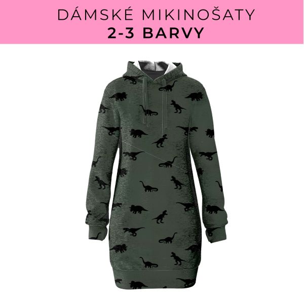 DÁMSKÝ střih - Mikinošaty 2-3 barvy