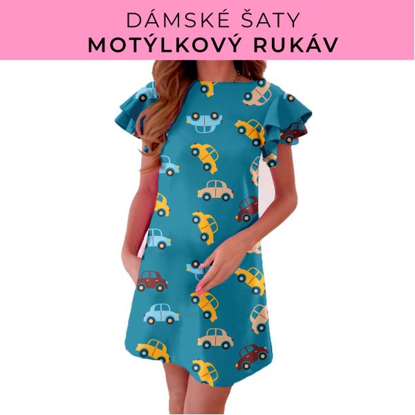 DÁMSKÝ střih - šaty s motýlkovým rukávem