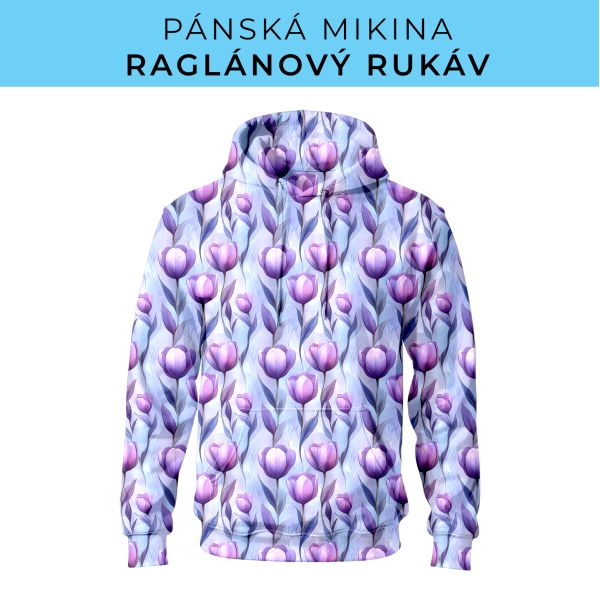 PÁNSKÝ střih - mikina raglan ZÁKLADNÍ s kapucí
