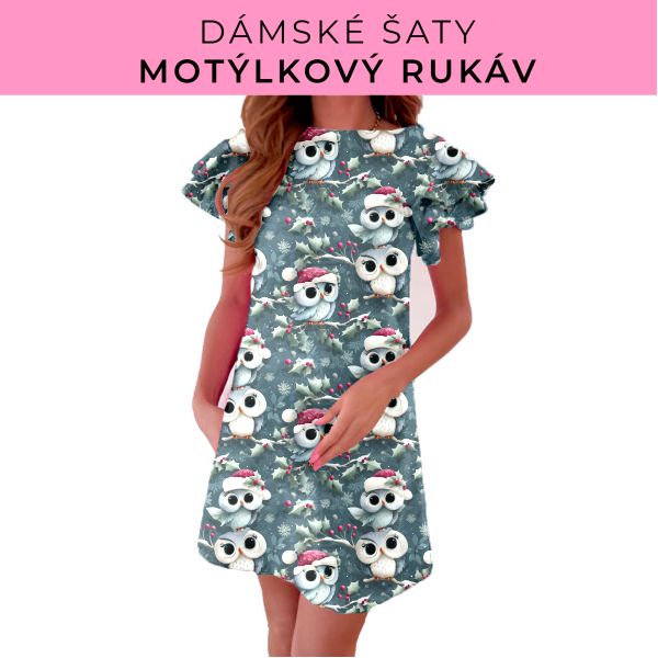 DÁMSKÝ střih - šaty s motýlkovým rukávem