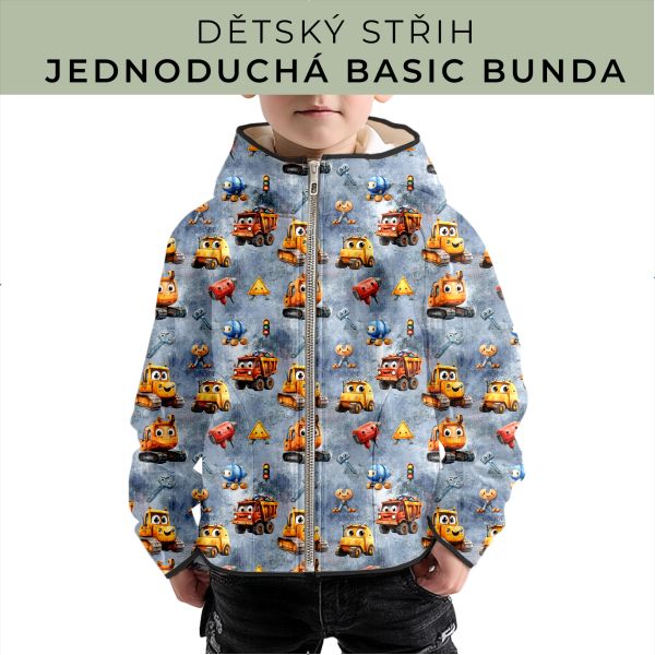 Dětský střih - jednoduchá dětská BASIC  bunda