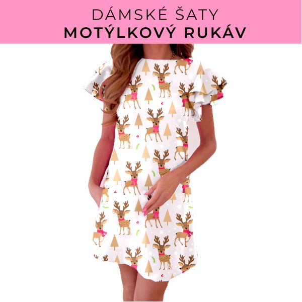 DÁMSKÝ střih - šaty s motýlkovým rukávem