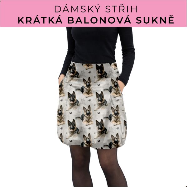 Dámský střih - balonová krátká sukně