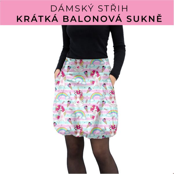 Dámský střih - balonová krátká sukně