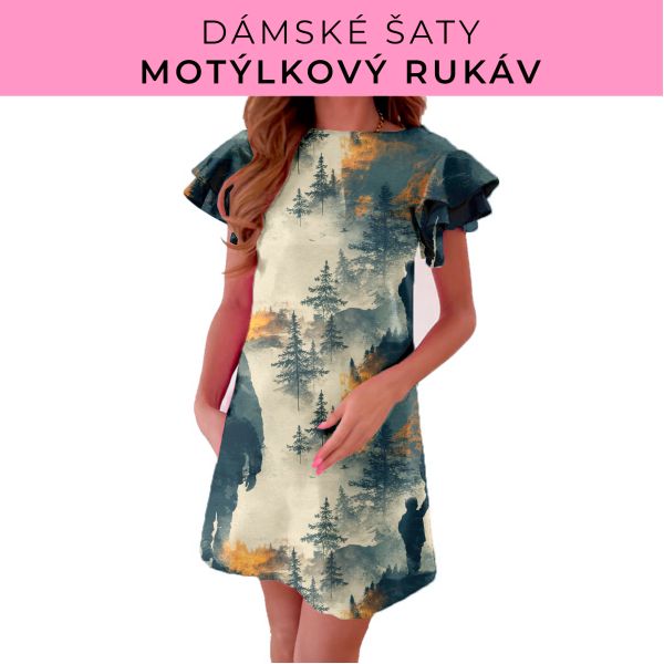 DÁMSKÝ střih - šaty s motýlkovým rukávem
