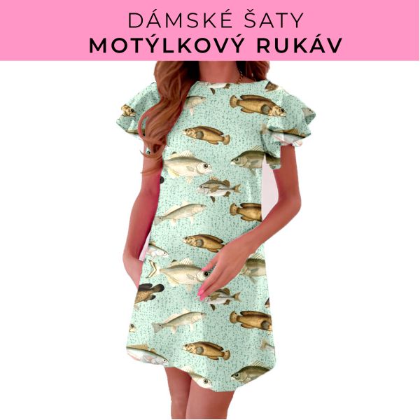DÁMSKÝ střih - šaty s motýlkovým rukávem