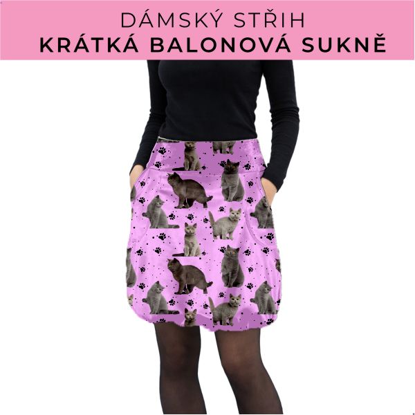 Dámský střih - balonová krátká sukně