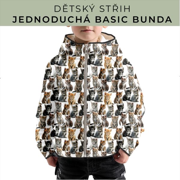 Dětský střih - jednoduchá dětská BASIC  bunda