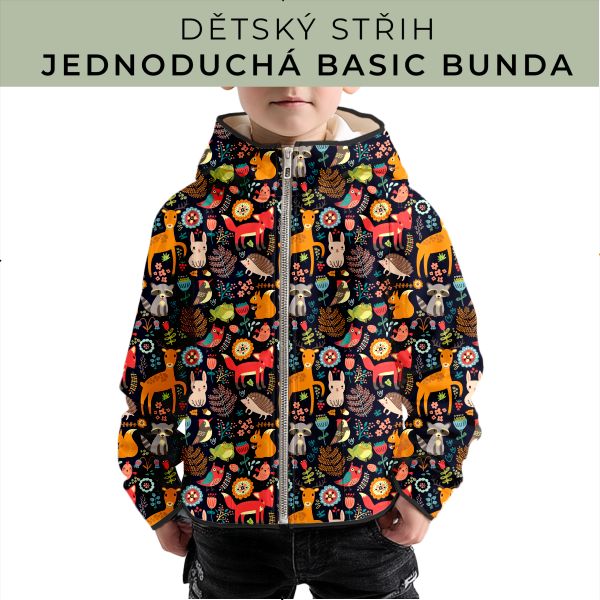 Dětský střih - jednoduchá dětská BASIC  bunda