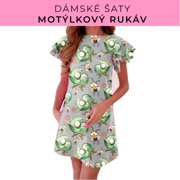 DÁMSKÝ střih - šaty s motýlkovým rukávem