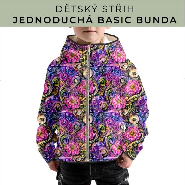 Dětský střih - jednoduchá dětská BASIC  bunda