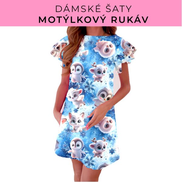 DÁMSKÝ střih - šaty s motýlkovým rukávem