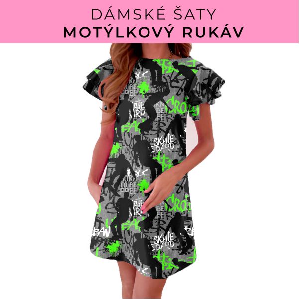 DÁMSKÝ střih - šaty s motýlkovým rukávem