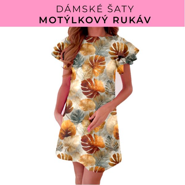 DÁMSKÝ střih - šaty s motýlkovým rukávem