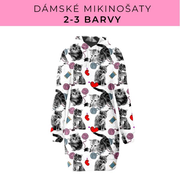DÁMSKÝ střih - Mikinošaty 2-3 barvy