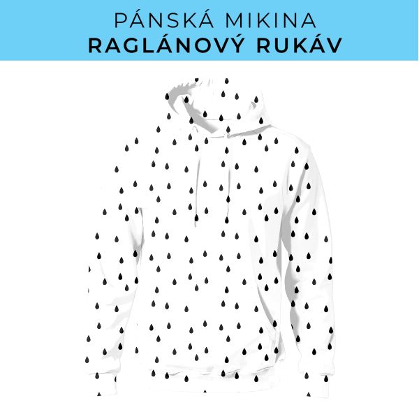 PÁNSKÝ střih - mikina raglan ZÁKLADNÍ s kapucí