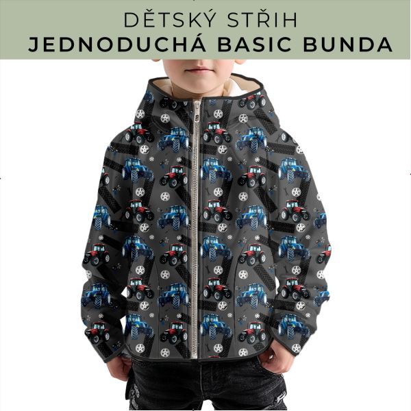 Dětský střih - jednoduchá dětská BASIC  bunda