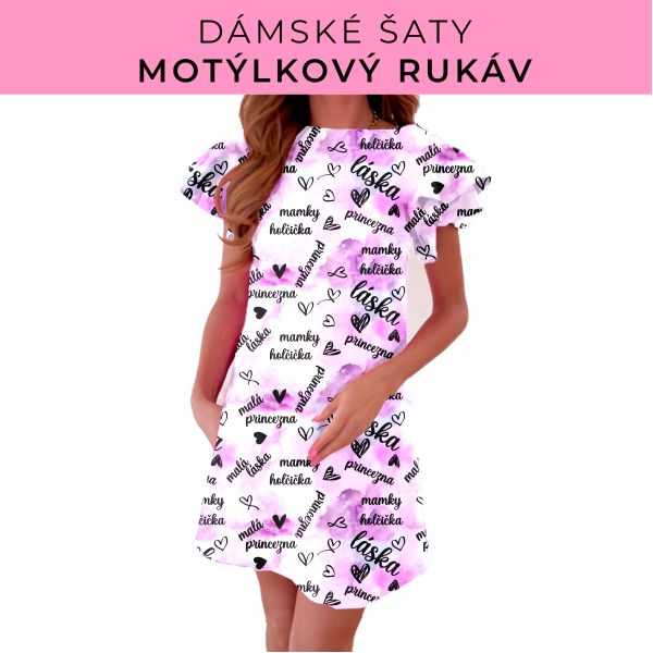 DÁMSKÝ střih - šaty s motýlkovým rukávem