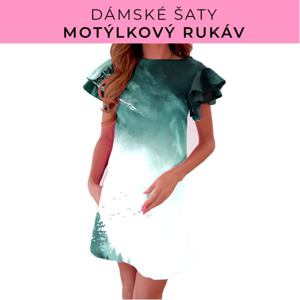 DÁMSKÝ střih - šaty s motýlkovým rukávem