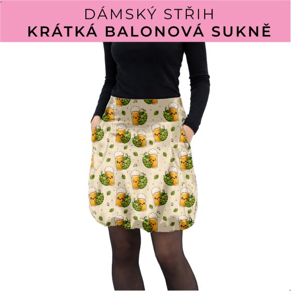 Dámský střih - balonová krátká sukně
