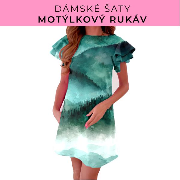 DÁMSKÝ střih - šaty s motýlkovým rukávem