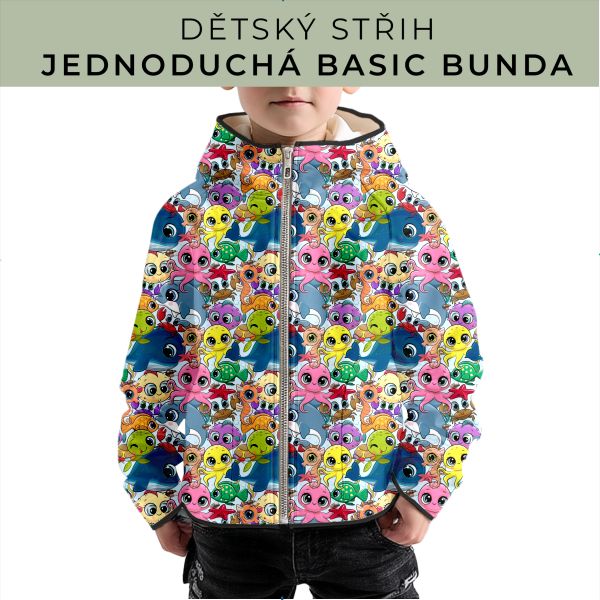 Dětský střih - jednoduchá dětská BASIC  bunda