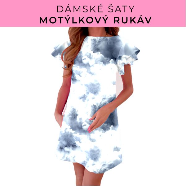 DÁMSKÝ střih - šaty s motýlkovým rukávem