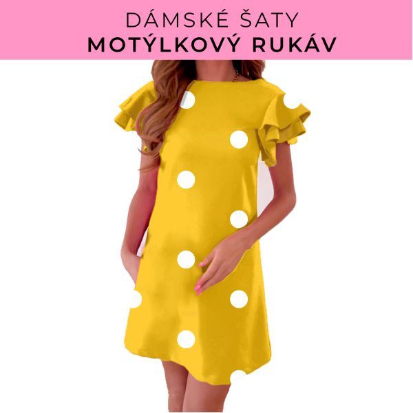 DÁMSKÝ střih - šaty s motýlkovým rukávem