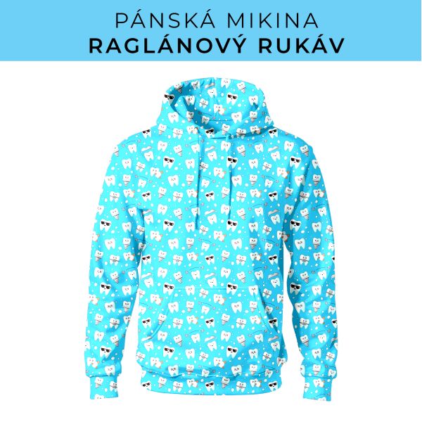 PÁNSKÝ střih - mikina raglan ZÁKLADNÍ s kapucí