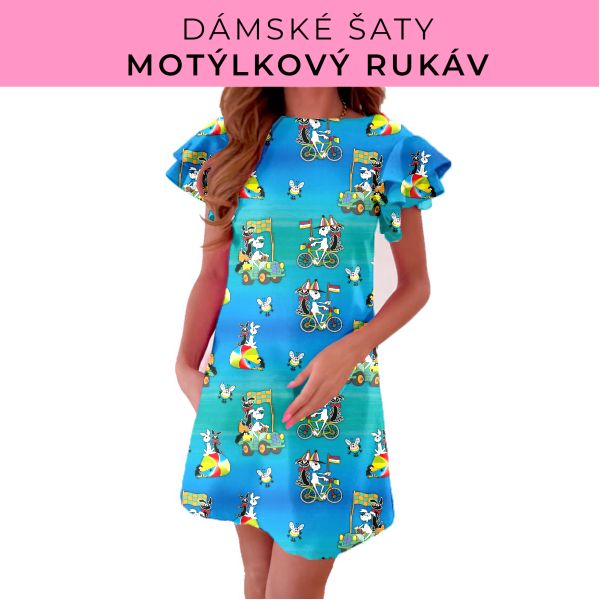 DÁMSKÝ střih - šaty s motýlkovým rukávem