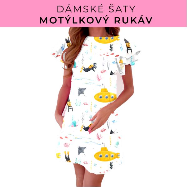 DÁMSKÝ střih - šaty s motýlkovým rukávem