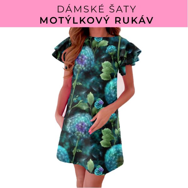 DÁMSKÝ střih - šaty s motýlkovým rukávem