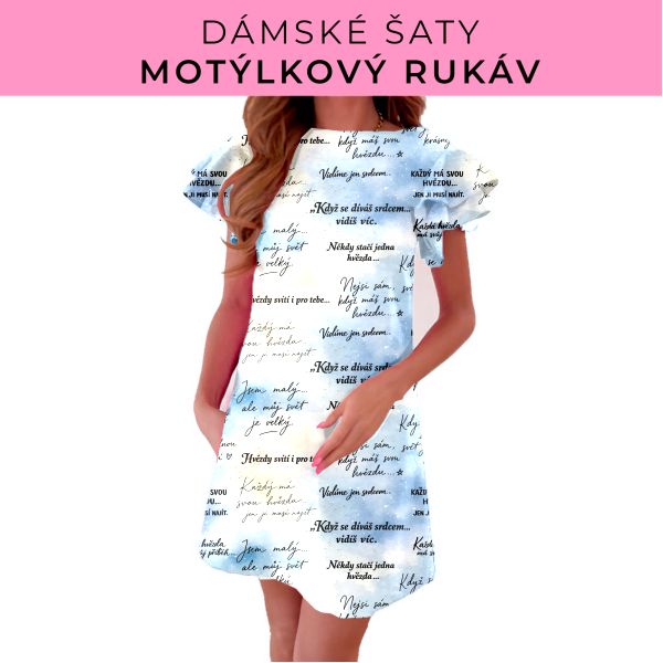DÁMSKÝ střih - šaty s motýlkovým rukávem