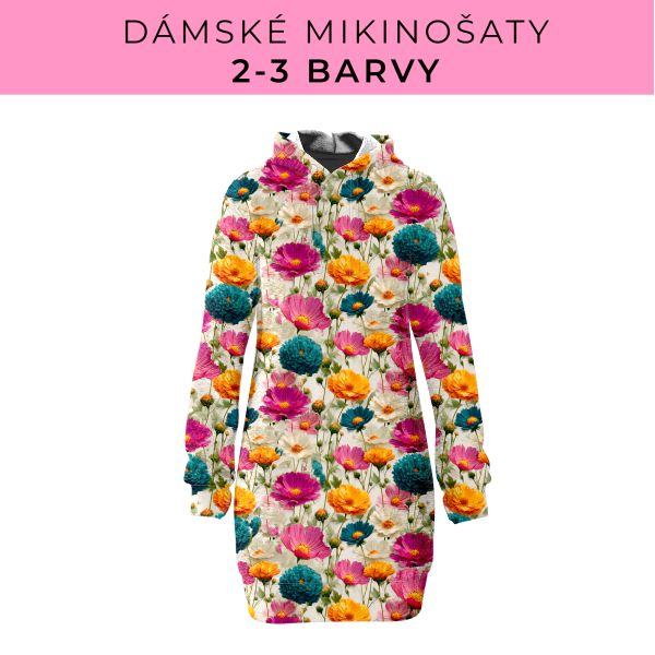 DÁMSKÝ střih - Mikinošaty 2-3 barvy