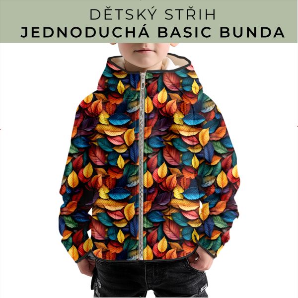 Dětský střih - jednoduchá dětská BASIC  bunda