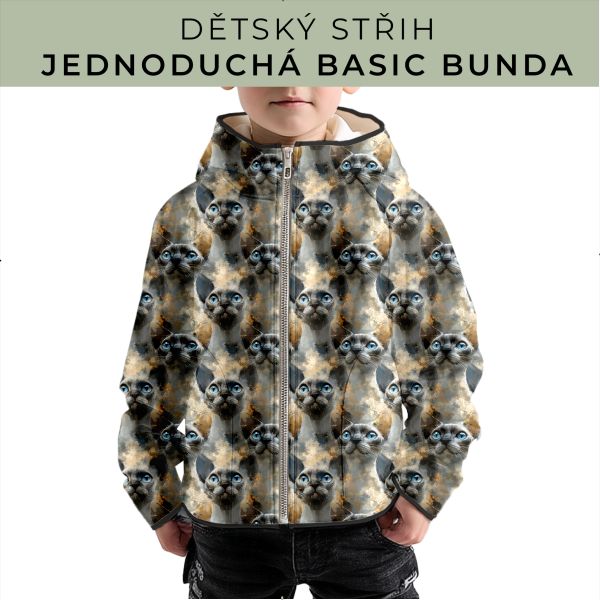 Dětský střih - jednoduchá dětská BASIC  bunda