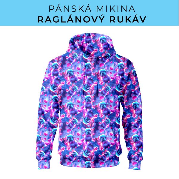 PÁNSKÝ střih - mikina raglan ZÁKLADNÍ s kapucí