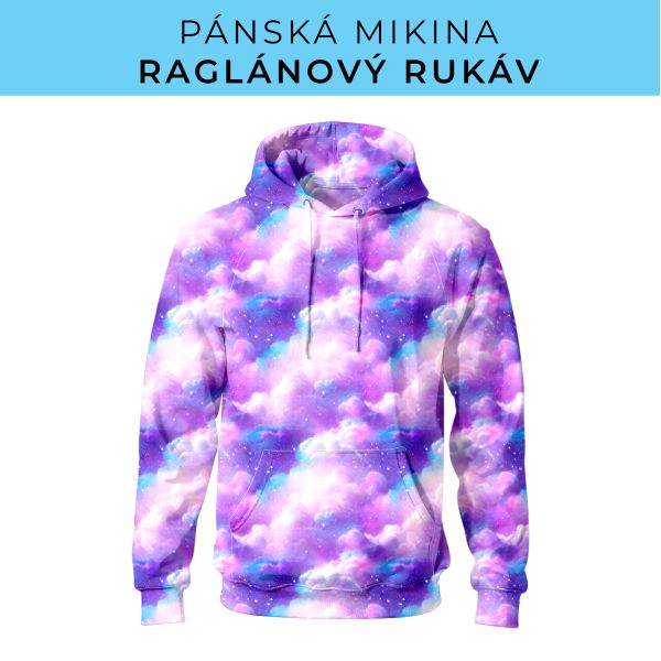 PÁNSKÝ střih - mikina raglan ZÁKLADNÍ s kapucí