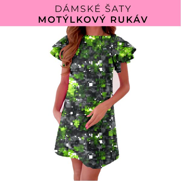 DÁMSKÝ střih - šaty s motýlkovým rukávem