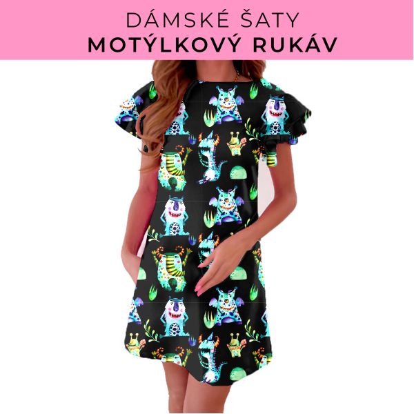 DÁMSKÝ střih - šaty s motýlkovým rukávem
